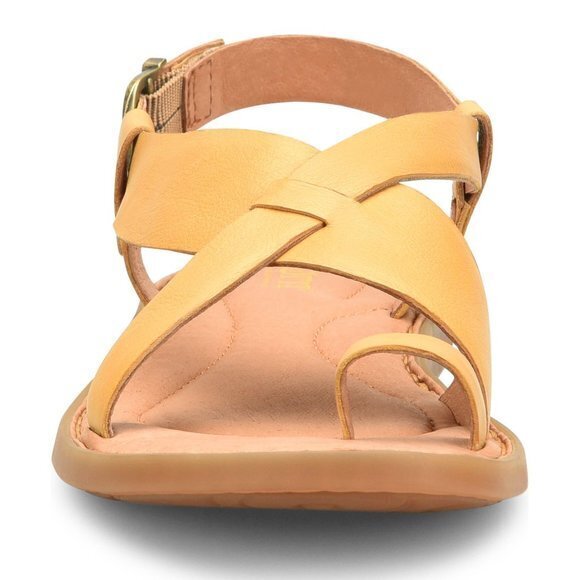 NEW Born Inya Crossover Sandal YELLOW LEATHER Womens Size 6M Shoes - Picture 2 of 6